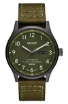 Mvmt Watches Mvmt Field Nylon Strap Automatic Watch, 42.5mm In Green
