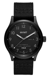 Mvmt Watches Mvmt Field Nylon Strap Automatic Watch, 42.5mm In Black