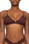 Skims Fits Everybody Lace Trim Triangle Bralette In Cocoa