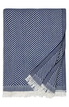 Sferra Costa Cotton Throw In Navy