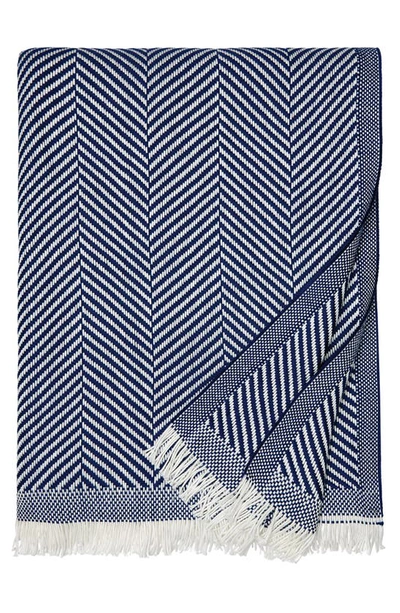 Sferra Costa Cotton Throw In Navy