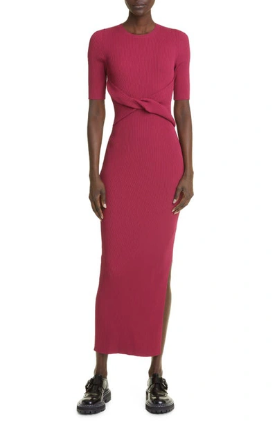 Altuzarra Argolis Twist Detail Rib Maxi Dress In Syrah