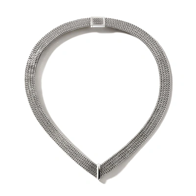 John Hardy Rata Chain 12mm Chevron Necklace In Silver