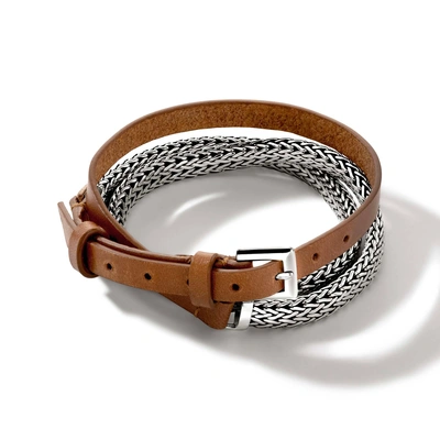 John Hardy Icon Leather Wrap In Ochre Leather