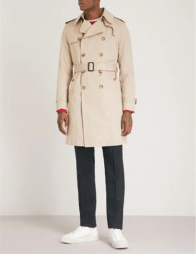 Sandro Belted Trench Coat In Beige