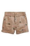 Mini Boden Kids' Smart Roll-up Shorts Campervan Embroidery Boys Boden