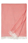 Sferra Costa Cotton Throw In Coral