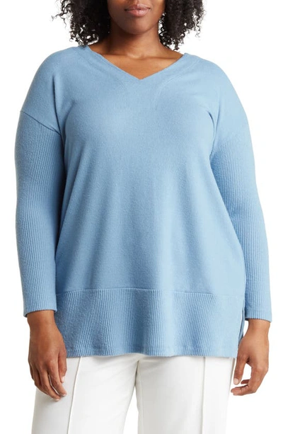 Vince Camuto Drop Shoulder Tunic Top In Canyon Blue