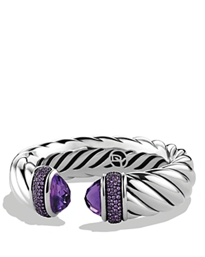 David Yurman Waverly Bracelet With Amethyst & Purple Sapphires In Silver/purple