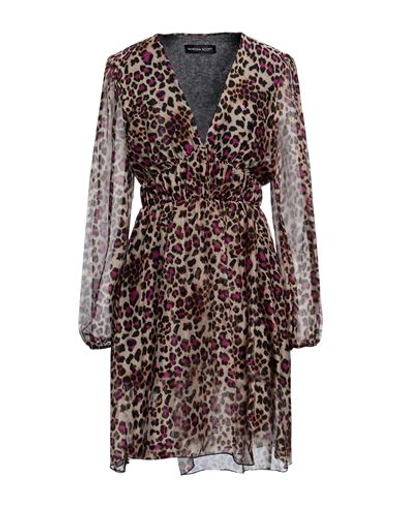 Vanessa Scott Woman Mini Dress Fuchsia Size M Viscose, Silk In Pink