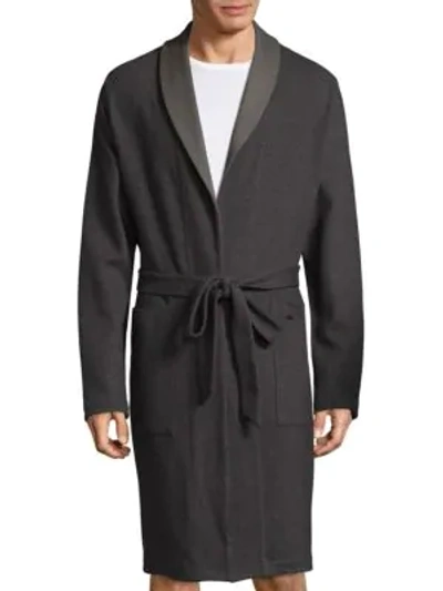 Hanro Paul Twill Dressing Gown In Twill Pattern