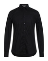 Bikkembergs Man Shirt Black Size 16 Cotton, Elastane, Polyester