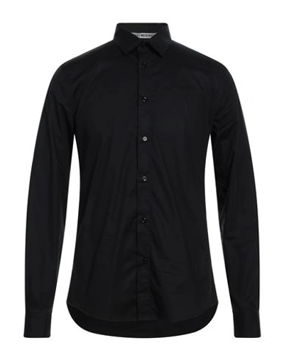 Bikkembergs Man Shirt Black Size 16 Cotton, Elastane, Polyester