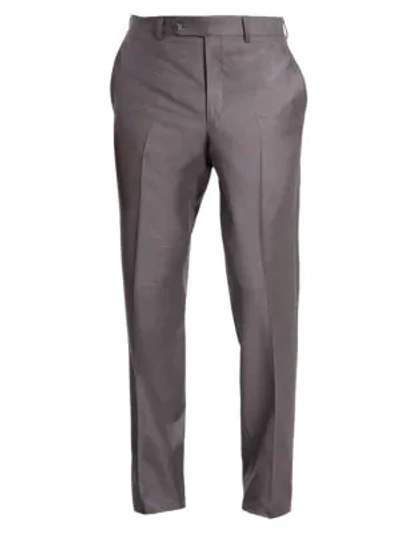 Saks Fifth Avenue Collection Wool Dress Trousers In Medium Grey