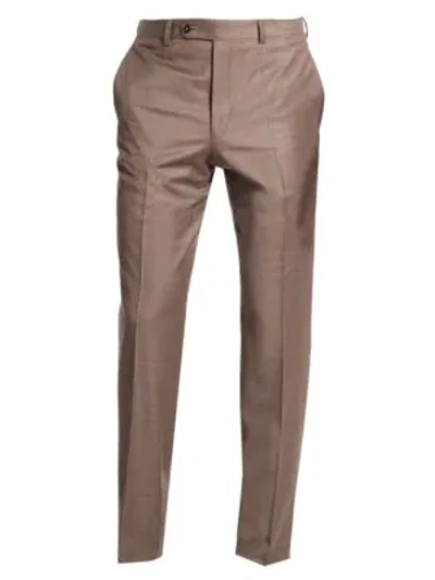 Saks Fifth Avenue Collection Wool Dress Pants In Light Brown