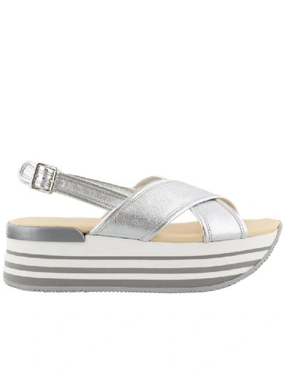 Hogan H249 Sandals In Silver