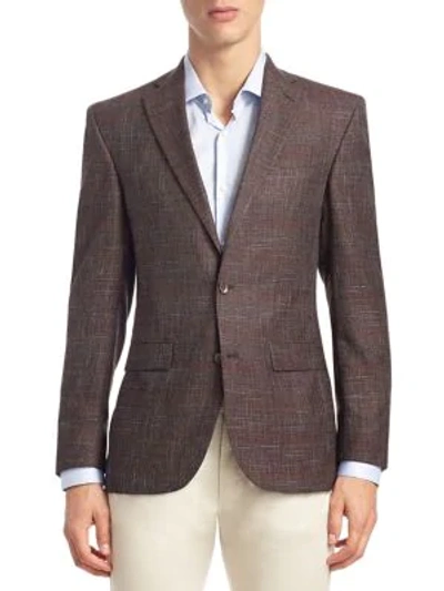 Saks Fifth Avenue Collection Textured Wool Sportcoat In Red
