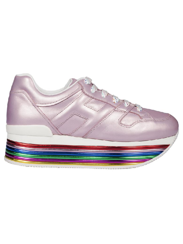multi color platform sneakers