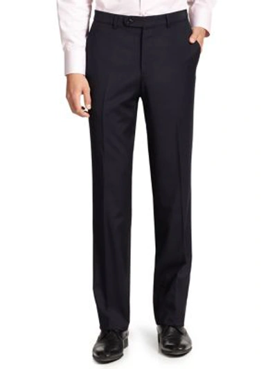 Saks Fifth Avenue Collection K-body Wool Dress Pants In Navy