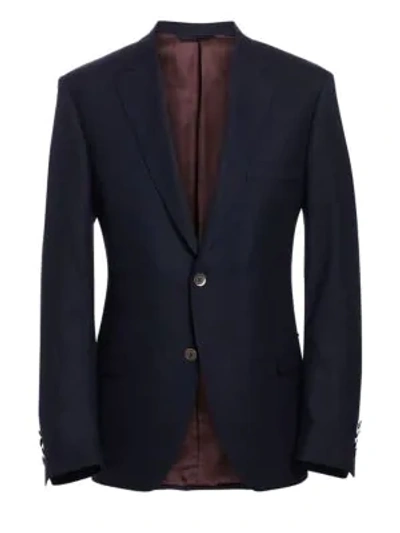 Saks Fifth Avenue Collection By Samuelsohn Classic-fit Wool Travel Blazer In Navy