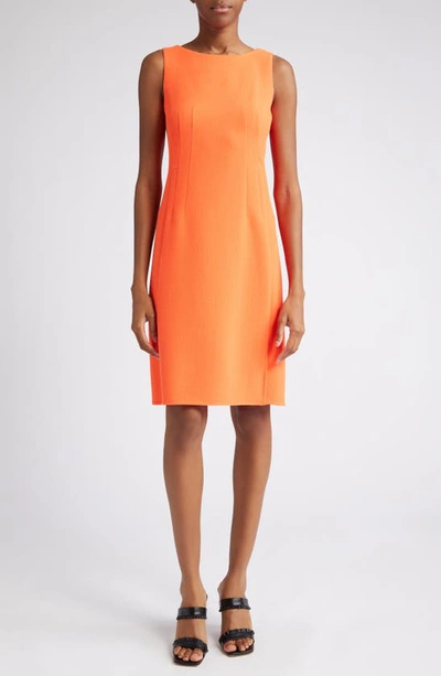 Akris Tailored Double-face Wool Sheath Dress In Coral