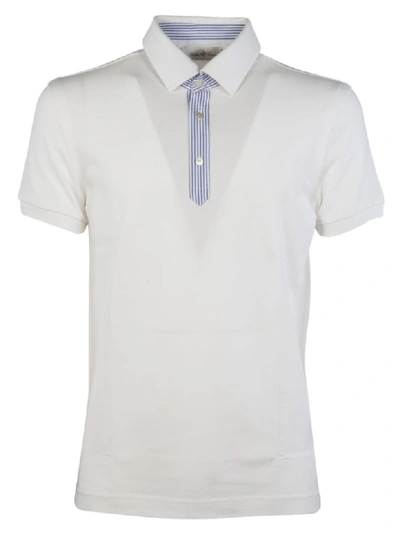 Della Ciana Contrast Detail Polo Shirt In Bianco