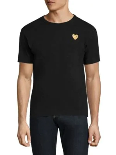 Comme Des Garçons Play Heart Applique Tee In Black