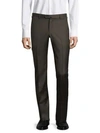 Isaia Gregory Basic Wool Trousers In Dark Brown