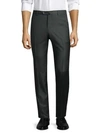 Isaia Men's Gregory Basic Wool Trousers In Dark Green