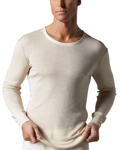 Hanro Woolen Silk Thermal Shirt In Cygne