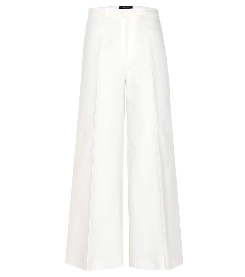 Isabel Marant Steve Cotton And Linen Wide-leg Jeans In White | ModeSens