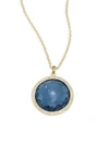 Ippolita London Blue Topaz, Diamond & 18k Gold Pendant Necklace In Blue Multi