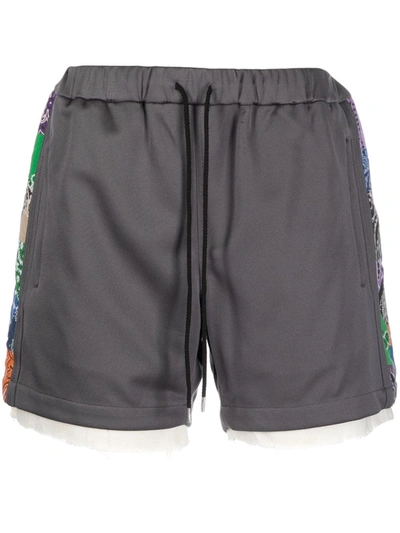 Children Of The Discordance Drawstring-waistband Bandana-print Shorts In Grey