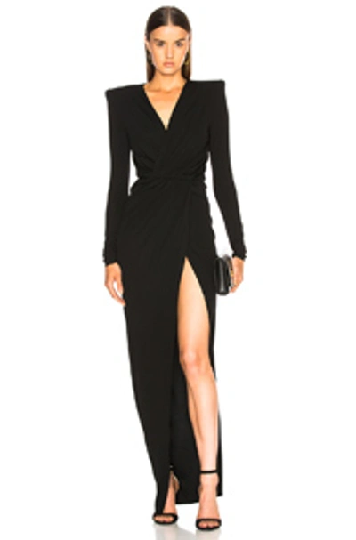 Alexandre Vauthier Ruched Gown In Black