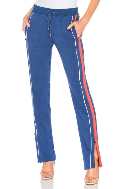 Pam & Gela Colorblock Stripe Sport Pants In Blue