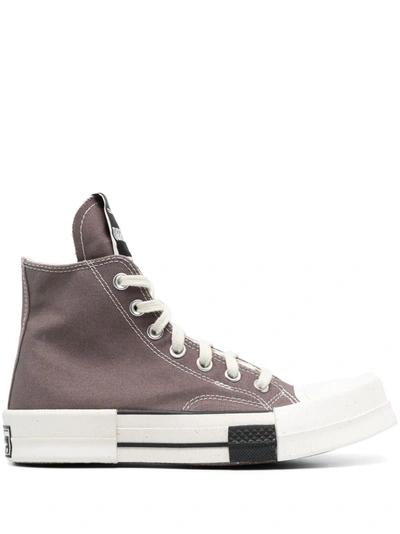 Rick Owens Drkshdw Turbodrk High-top Canvas Sneakers In Grey