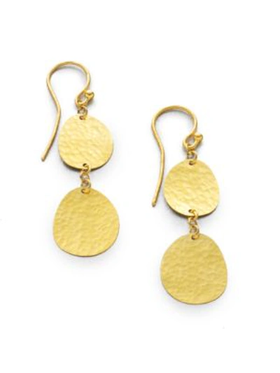 Gurhan 24k Yellow Gold Disc Drop Earrings