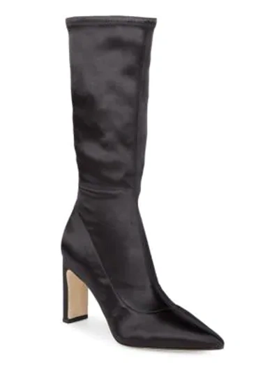 Sigerson Morrison Satin Mid-calf Boots In Black