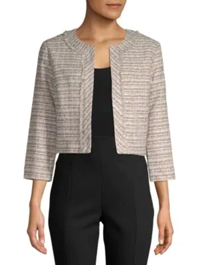 Karl Lagerfeld Cropped Tweed Jacket In Pink