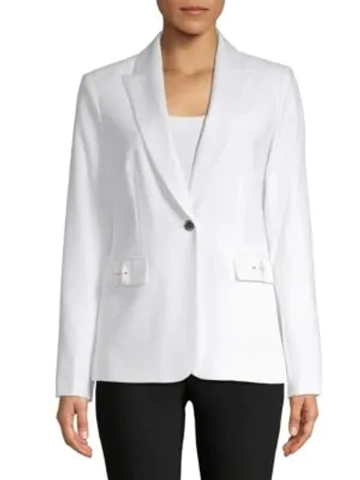 Calvin Klein Structured Slim Blazer In Soft White