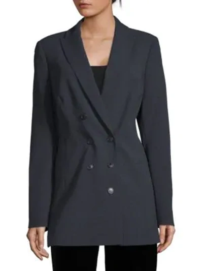 Akris Las Palmas Wool Blazer Jacket In Midnight