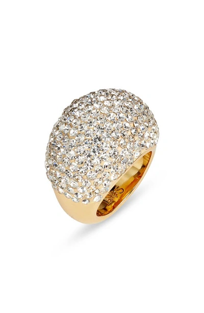 Lele Sadoughi Women's 14k-gold-plated, Clay, & Crystal Domed Ring