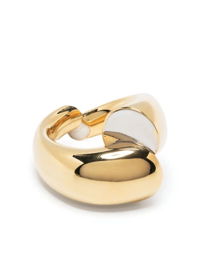 Lanvin Polished Chunky Ring In M1m2 Gold/silver