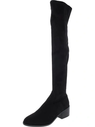Steve Madden Georgette Womens Almond Toe Block Heel Over-the-knee Boots In Black