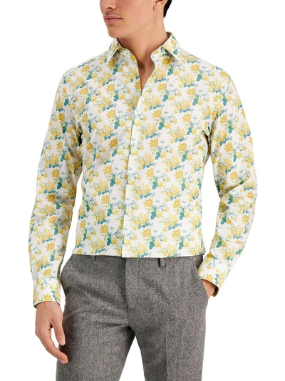 Bar Iii Mens Organic Cotton Slim Fit Button-down Shirt In Multi