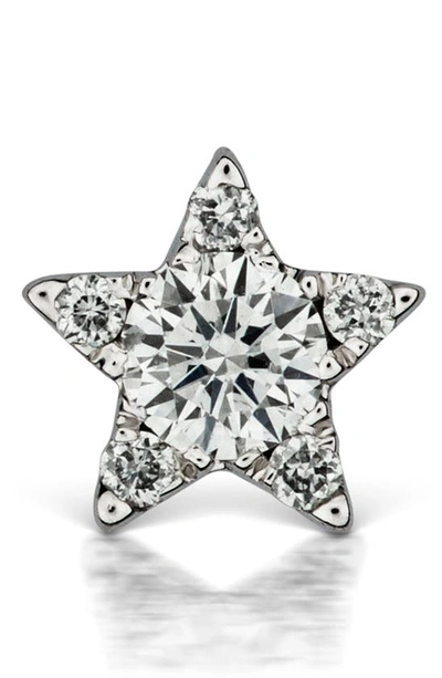 Maria Tash 18ct 5.5mm Diamond Star Single Threaded Stud Earring In White Gold