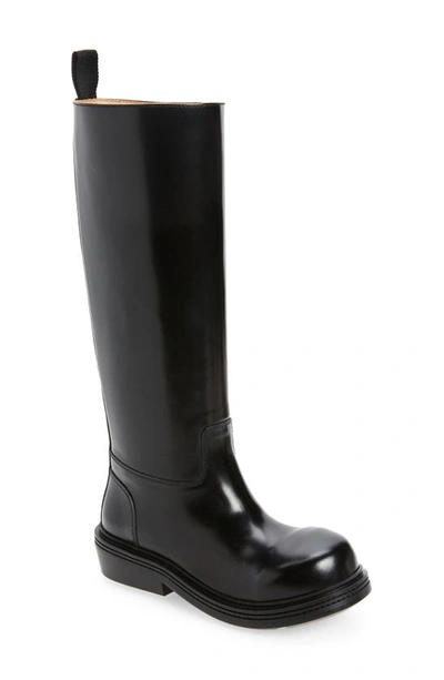 Bottega Veneta Round Toe Tall Boot In Black