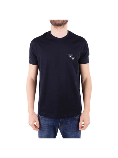 Emporio Armani Cotton T-shirt In Dark Blue