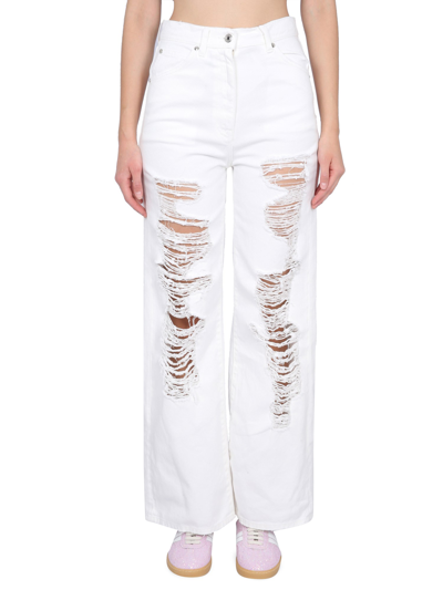 Msgm Jeans In Denim In White