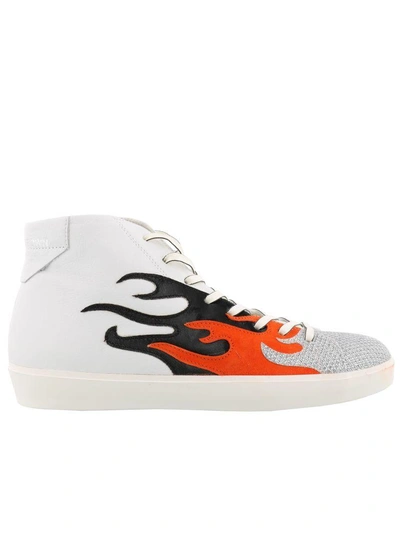 Leather Crown Sneaker In White Multicolor